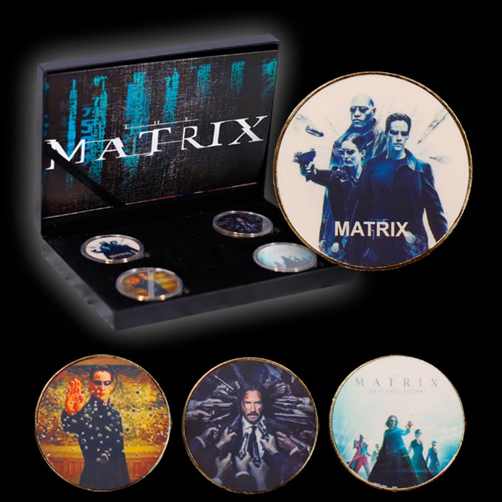 4 Coin Matrix Gold Plated Round Collection - 3