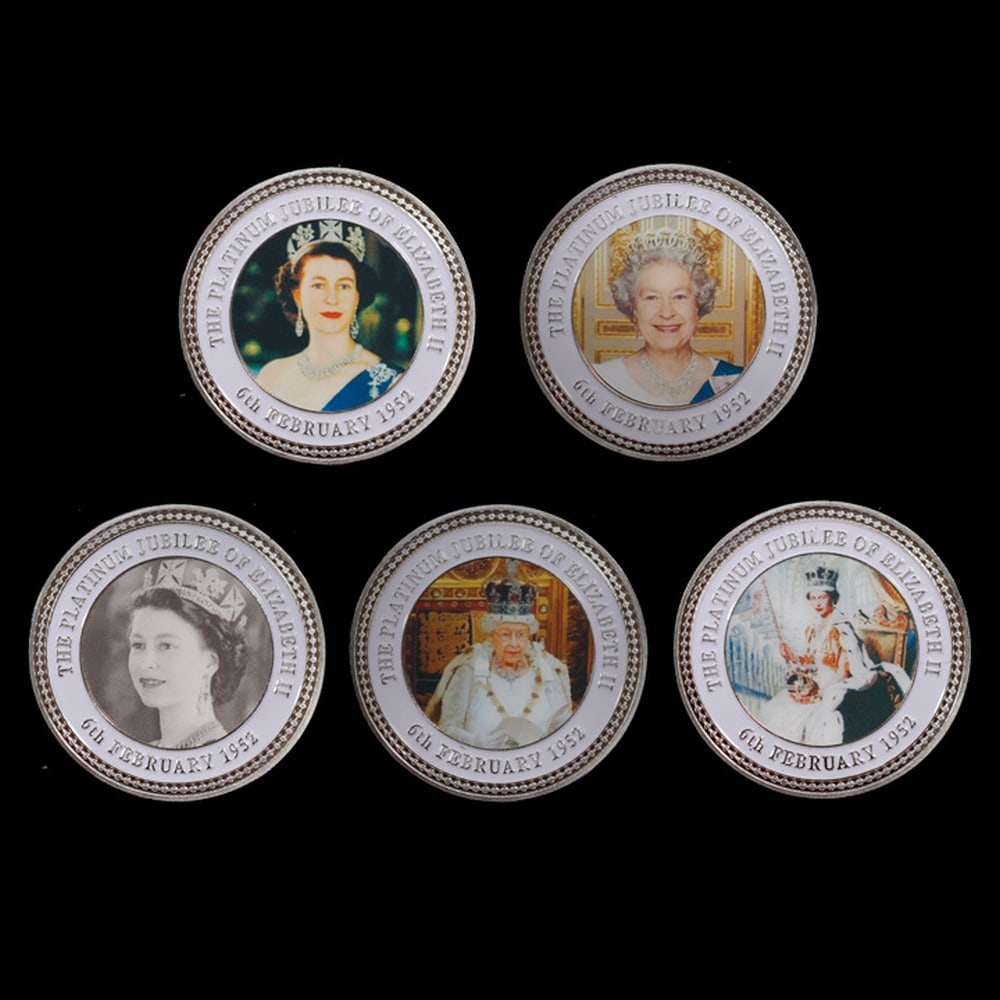 5 Coin Queen Elizabeth II - The Platnium Jubalee - Silver Plated Round Collection - 2