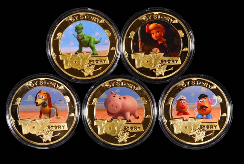 5 Coin Toy Story Gold Plated Round Collection In Custom Box W/ Special Backer card - 4