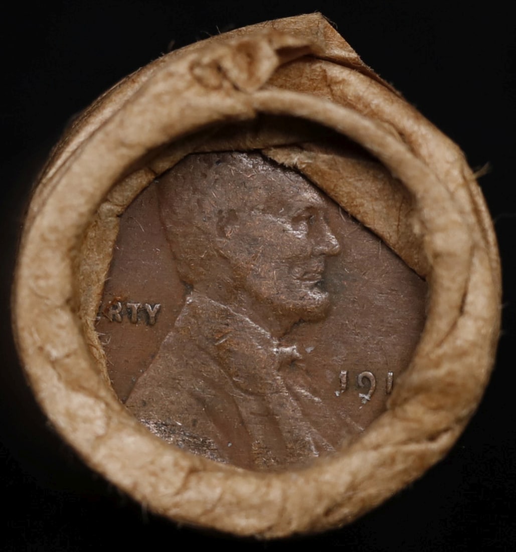Lincoln Wheat Cent 1c Mixed Roll Orig Brandt McDonalds Wrapper, 1916-p end, Indian other end - 2