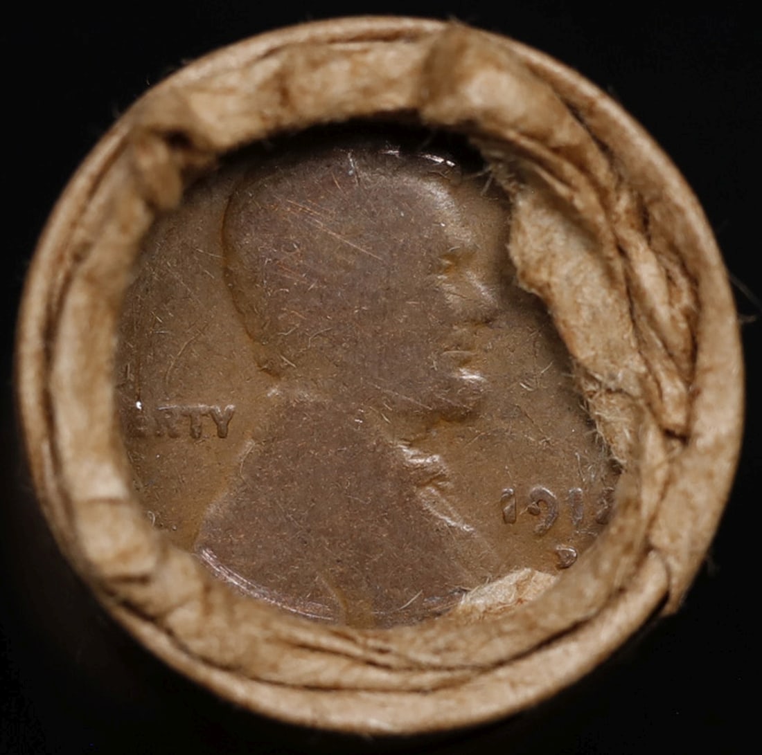 Lincoln Wheat Cent 1c Mixed Roll Orig Brandt McDonalds Wrapper, 1912-d end, Wheat other end - 2