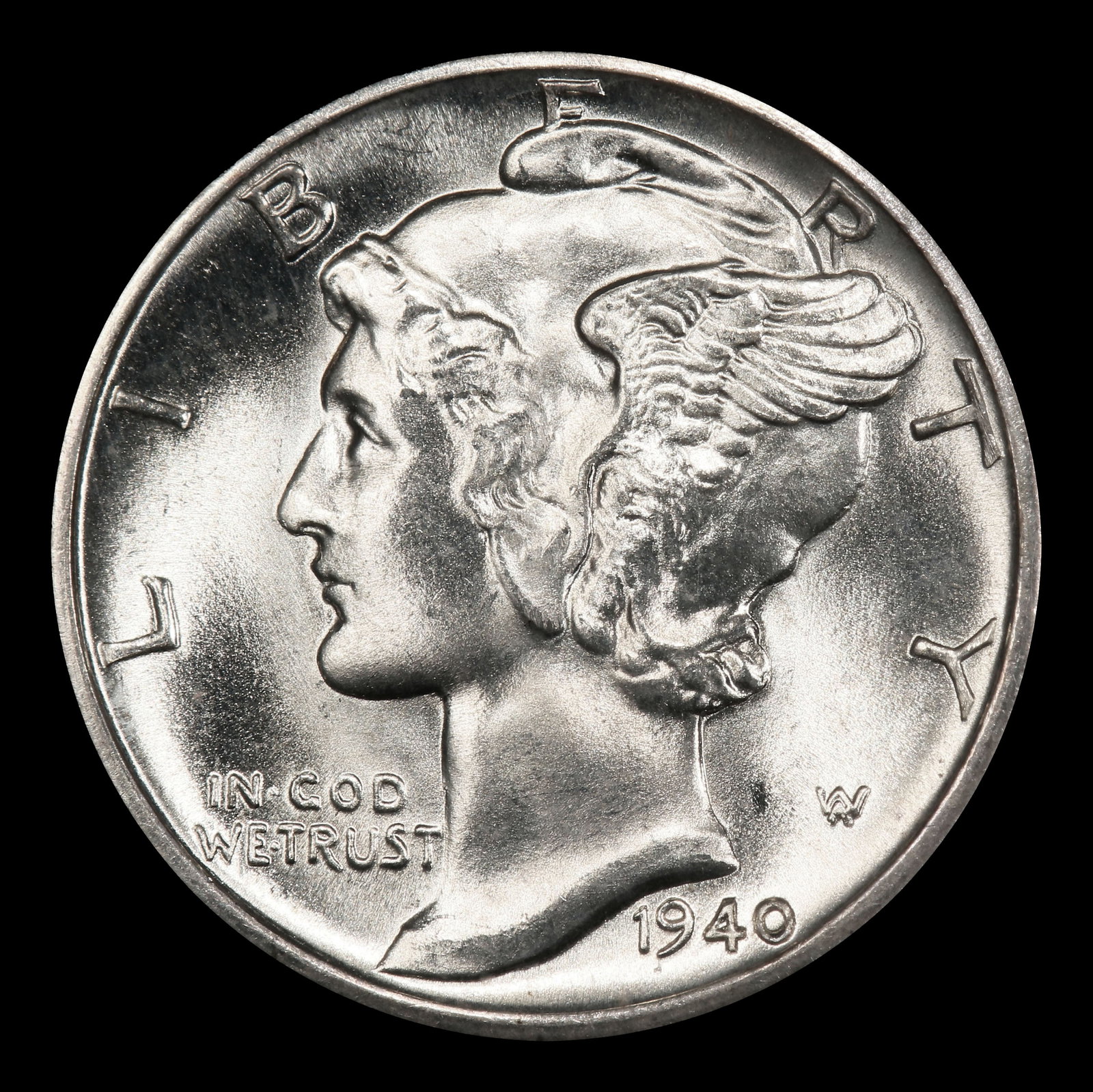 1940-d Mercury Dime 10c ms67 fsb SEGS - 2