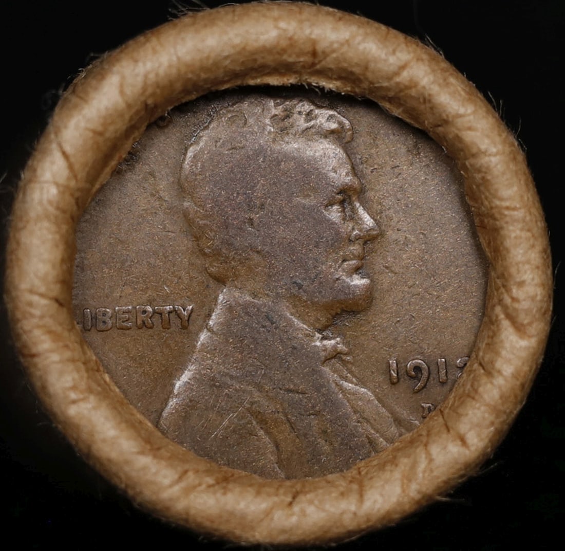 Lincoln Wheat Cent 1c Mixed Roll Orig Brandt McDonalds Wrapper, 1912-d end, Indian other end - 2