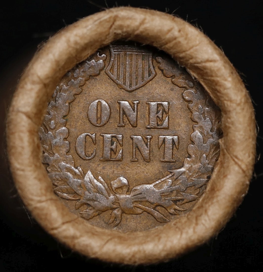 Lincoln Wheat Cent 1c Mixed Roll Orig Brandt McDonalds Wrapper, 1919-p end, Indian other end - 3