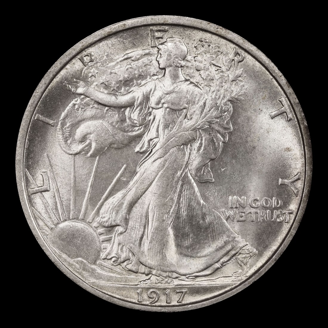 1917-s Reverse Walking Liberty Half Dollar 50c ms64 SEGS - 2