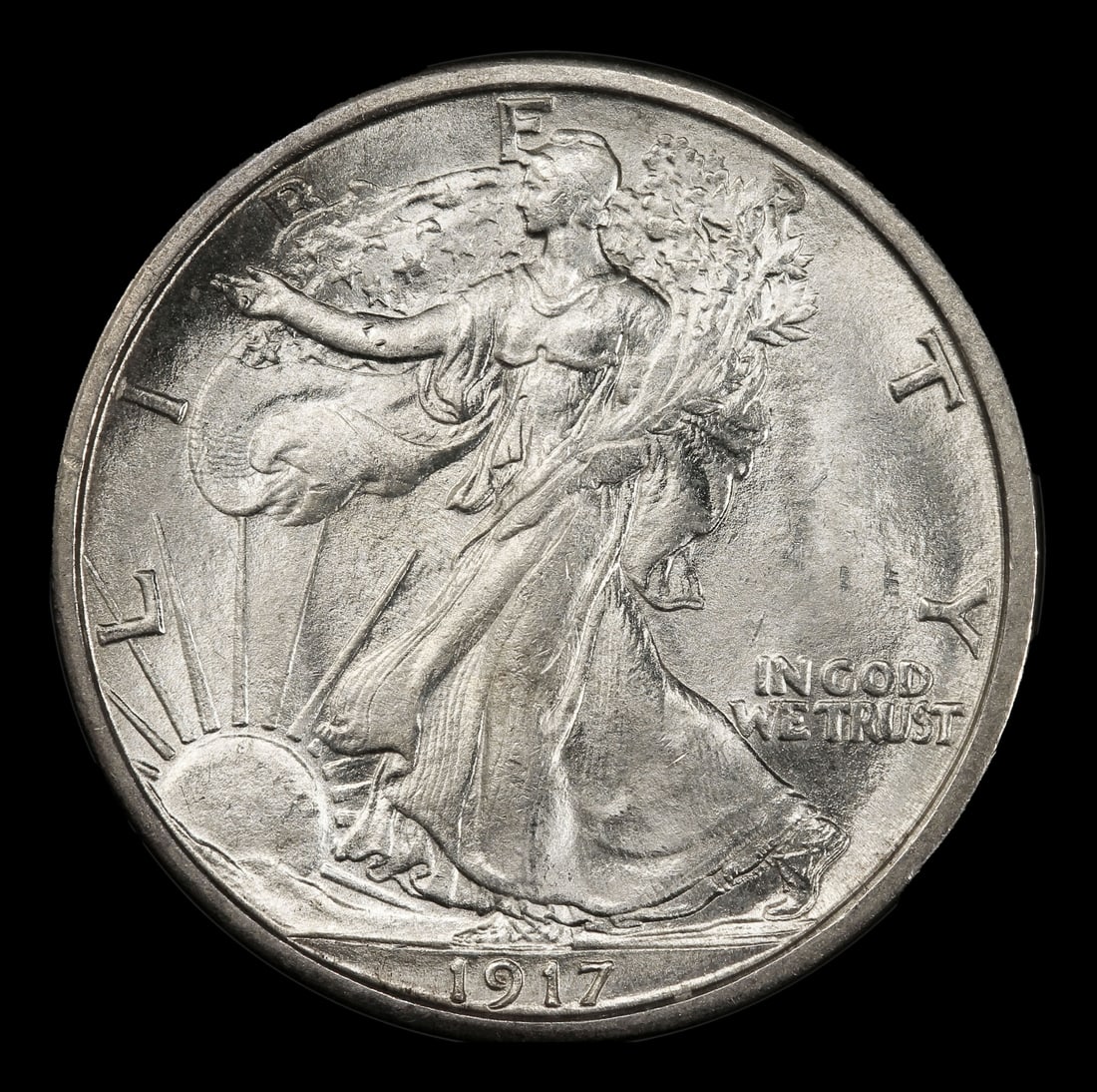 1917-s Reverse Walking Liberty Half Dollar 50c ms65 SEGS - 2
