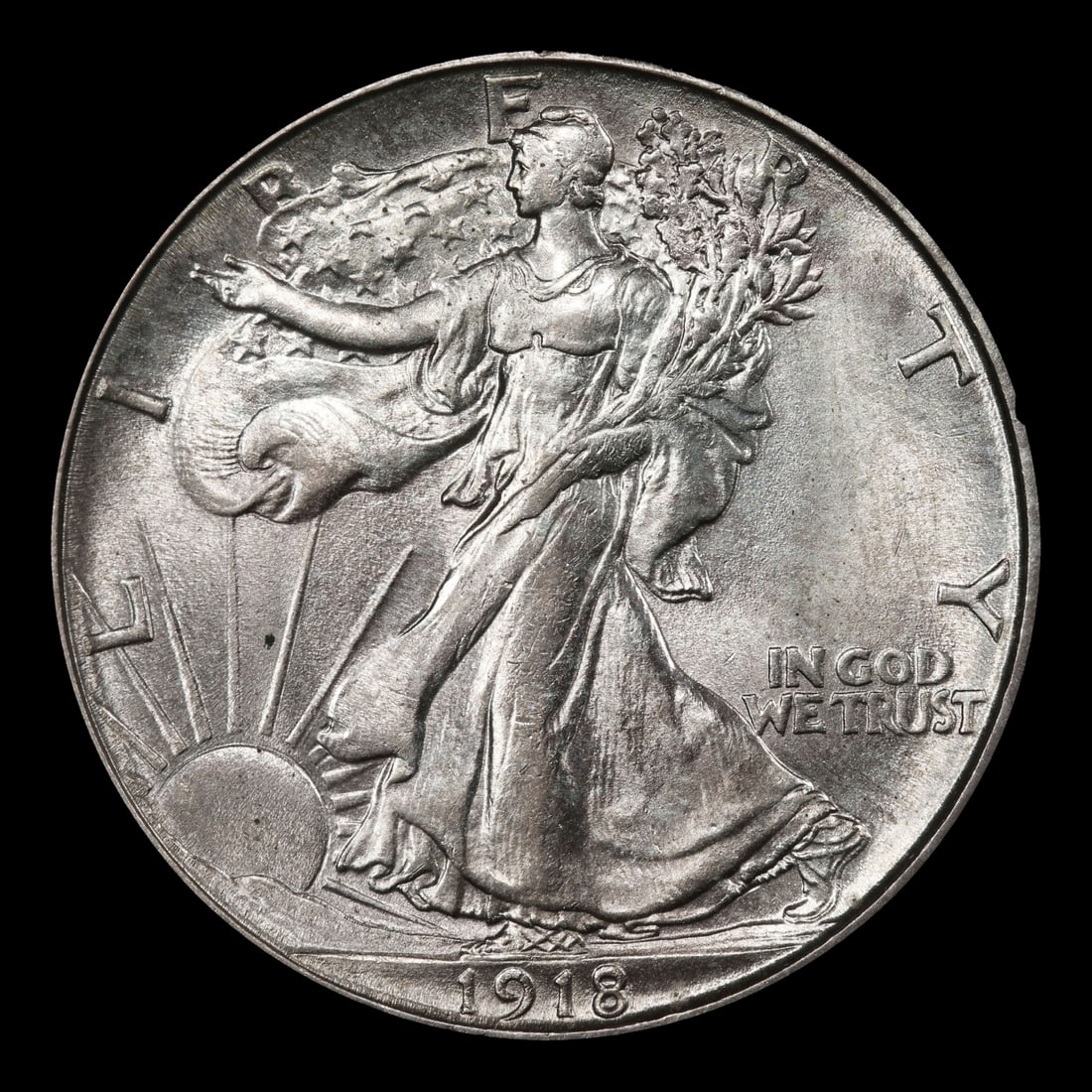 1918-s Walking Liberty Half Dollar 50c ms63 USCG - 2