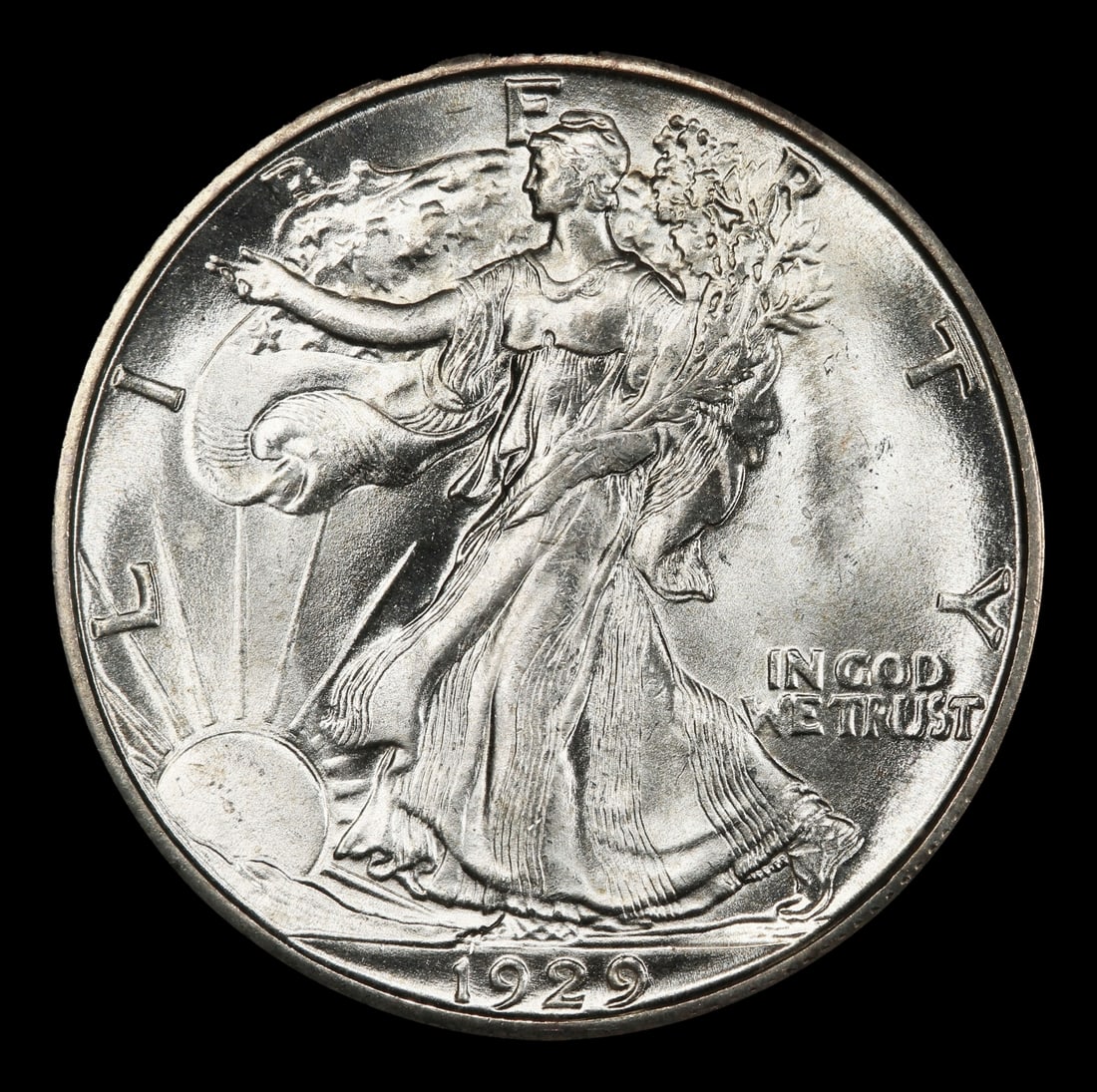 1929-d Walking Liberty Half Dollar 50c ms66+ SEGS - 2