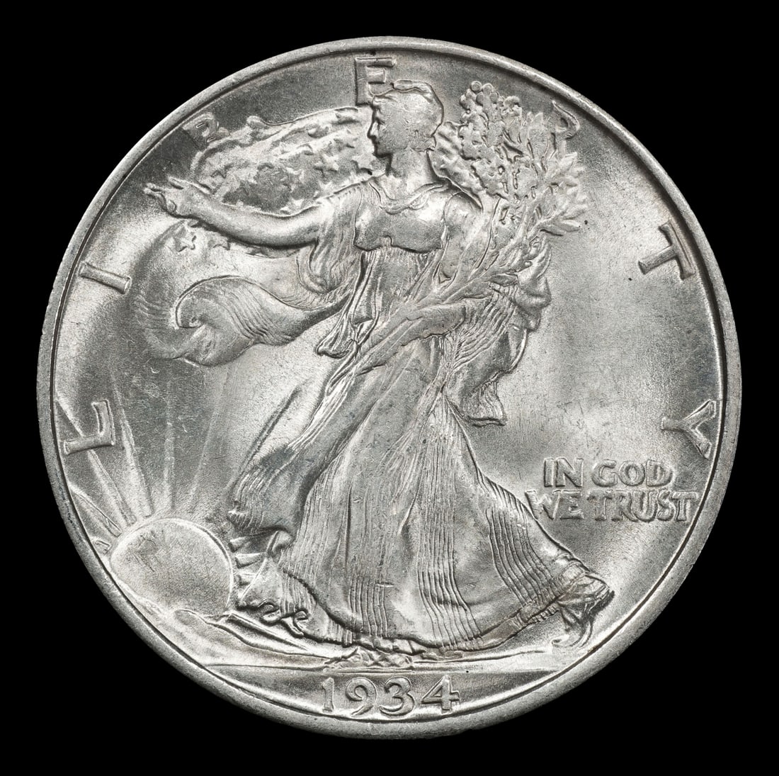 1934-d Walking Liberty Half Dollar 50c Grades ms63 - 2