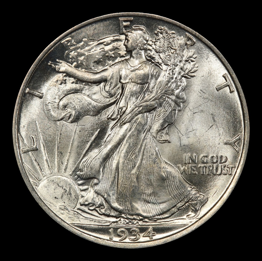 1934-d Walking Liberty Half Dollar 50c ms65+ SEGS - 2