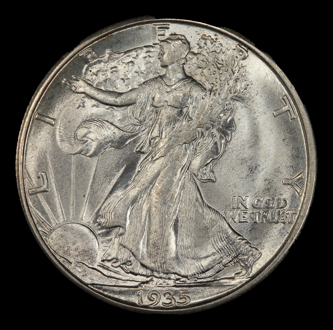 1935-d Walking Liberty Half Dollar Near Top Pop 50c ms66+ SEGS - 2