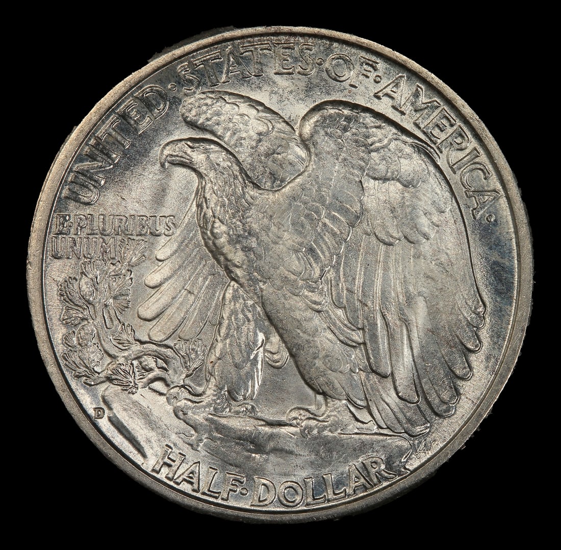 1935-d Walking Liberty Half Dollar Near Top Pop 50c ms66+ SEGS - 3