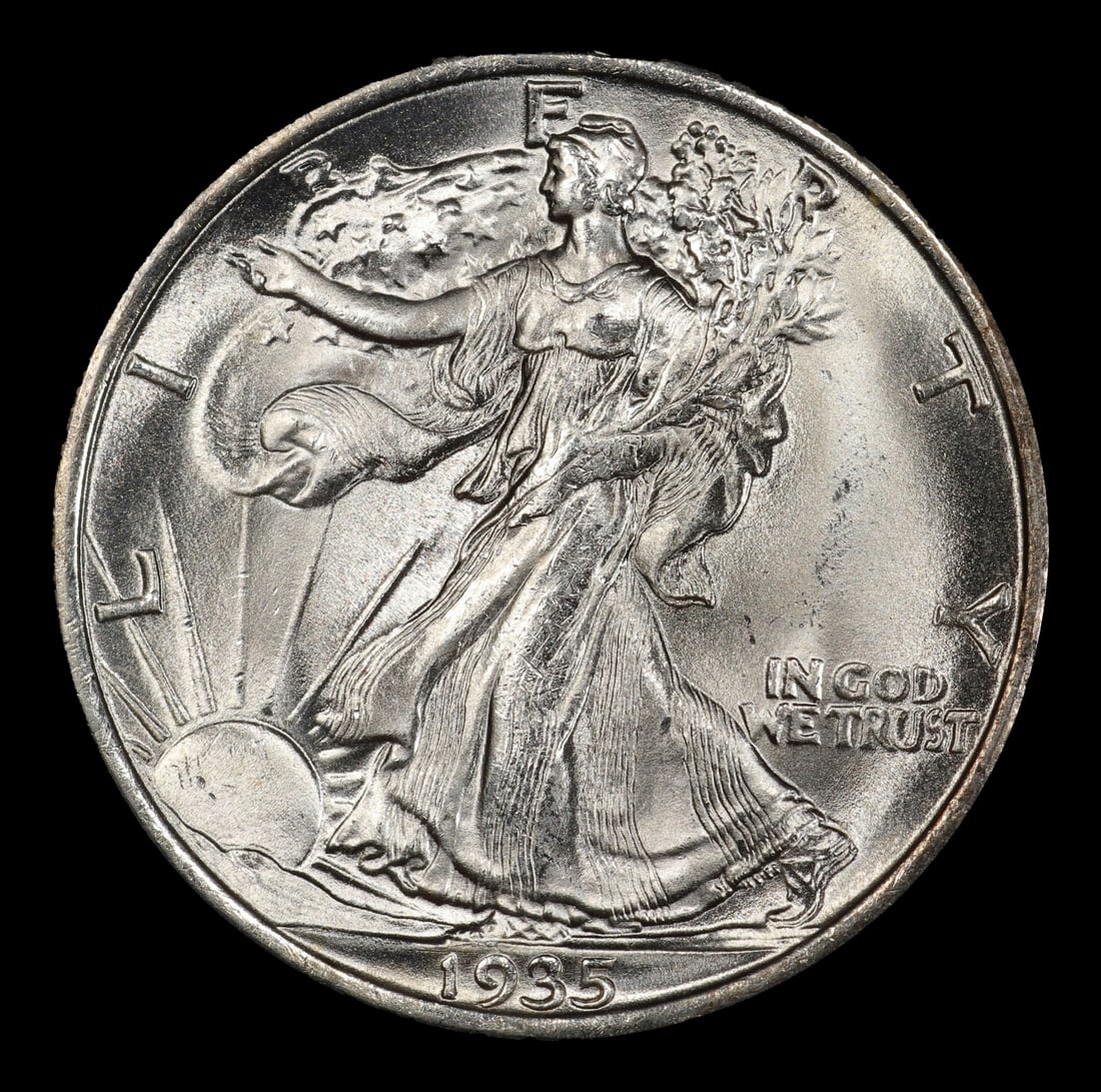 1935-p Walking Liberty Half Dollar 50c Grades ms66 - 2