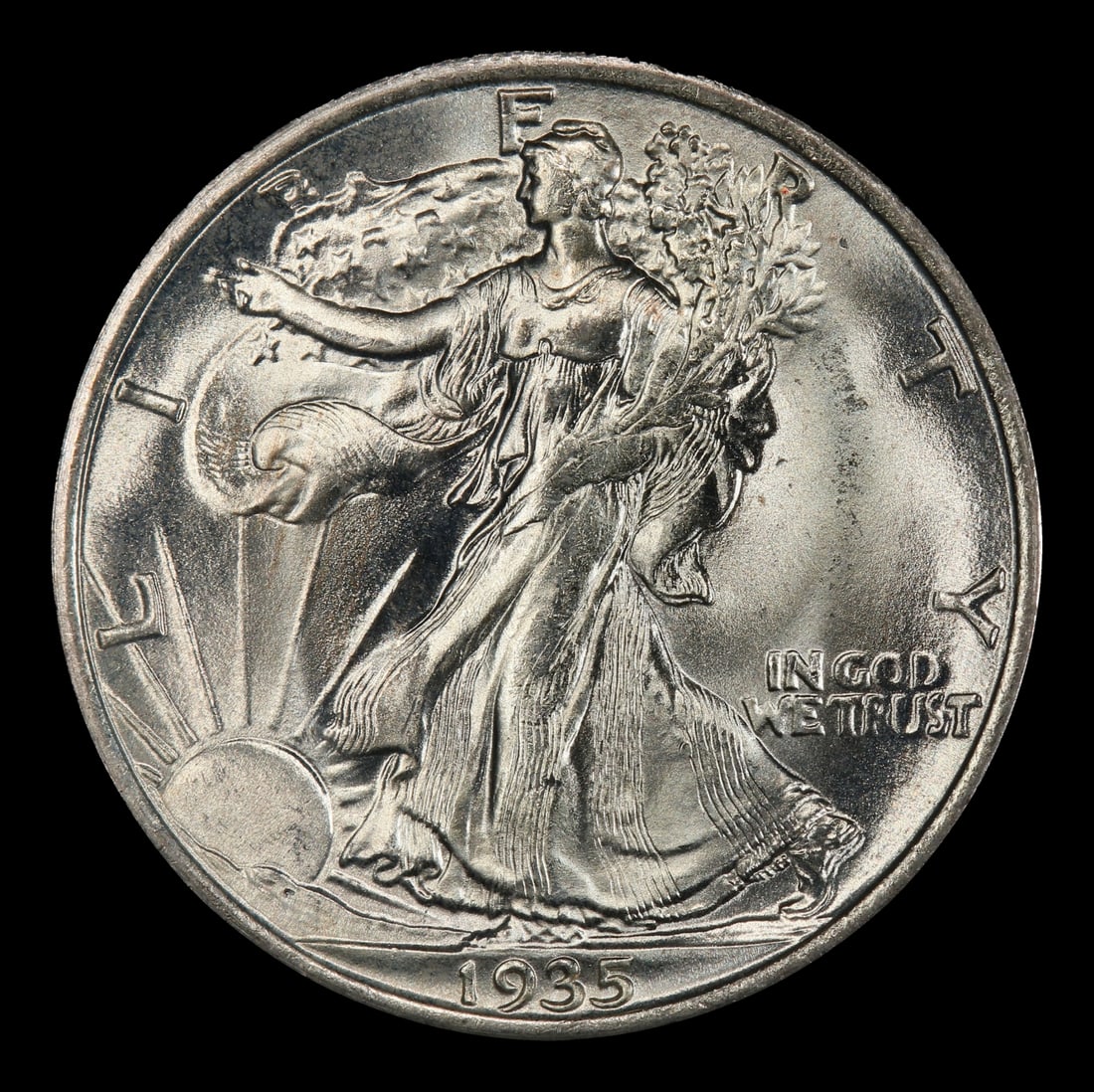 1935-p Walking Liberty Half Dollar Near Top Pop 50c ms67 SEGS - 2