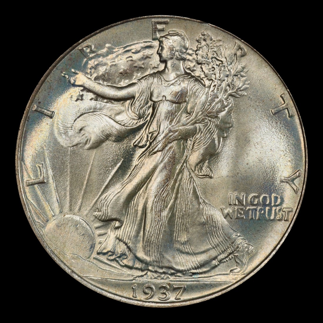 1935-s Walking Liberty Half Dollar Near Top Pop 50c ms66+ SEGS - 2