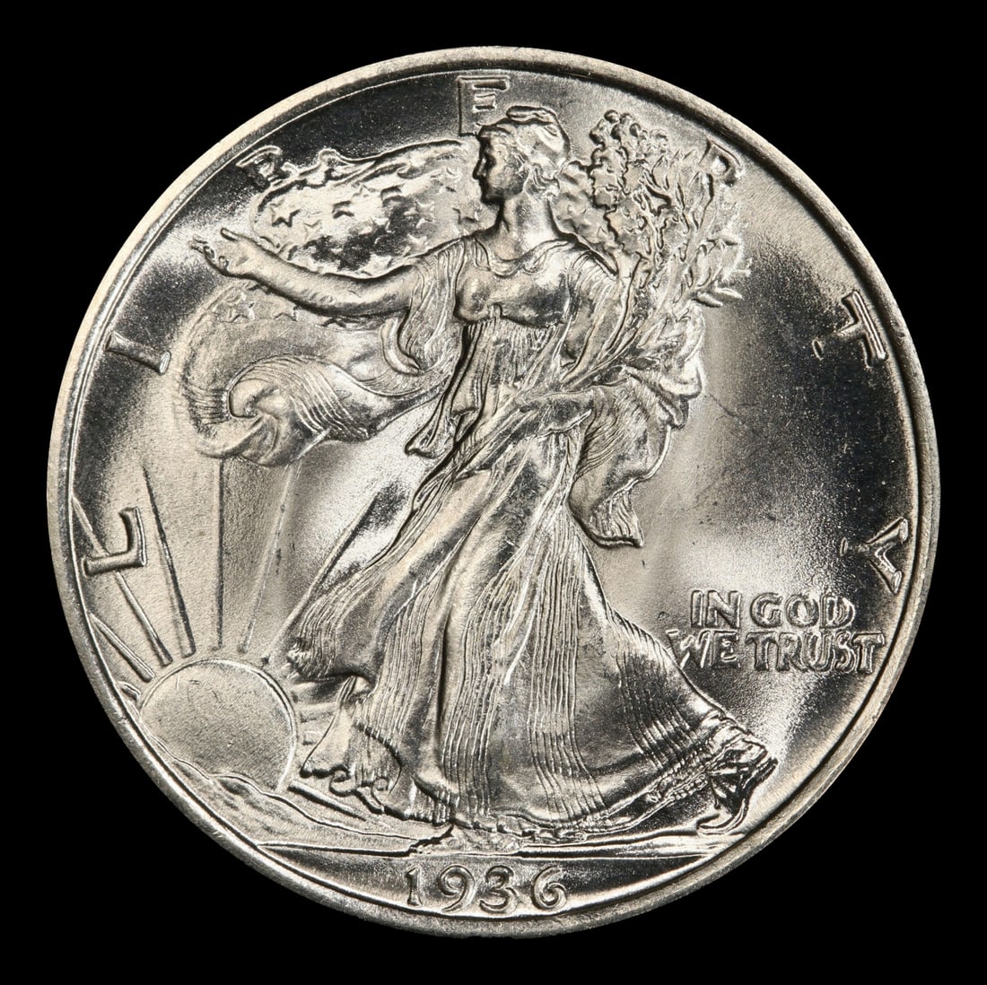 1936-p Walking Liberty Half Dollar 50c Grades ms66 - 2