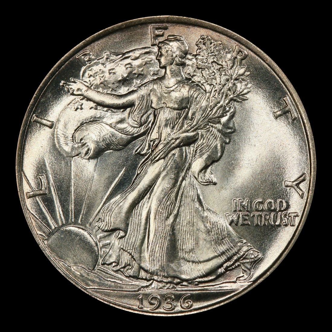1936-p Walking Liberty Half Dollar Near Top Pop 50c ms67+ SEGS - 2