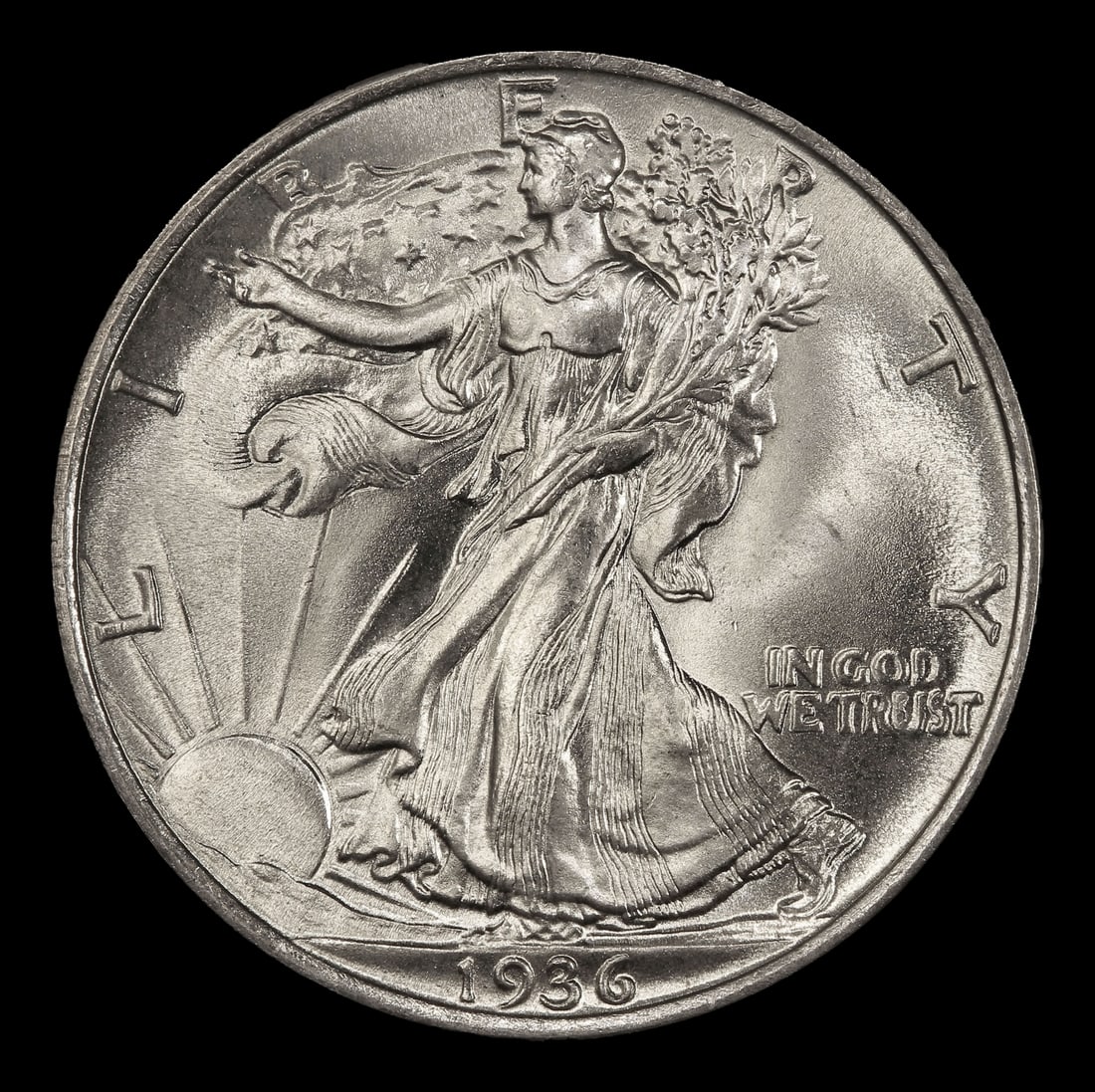1936-p Walking Liberty Half Dollar Near Top Pop 50c ms67+ SEGS - 2