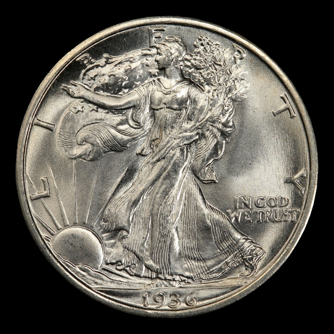 1936-s Walking Liberty Half Dollar Near Top Pop 50c ms67 SEGS - 2
