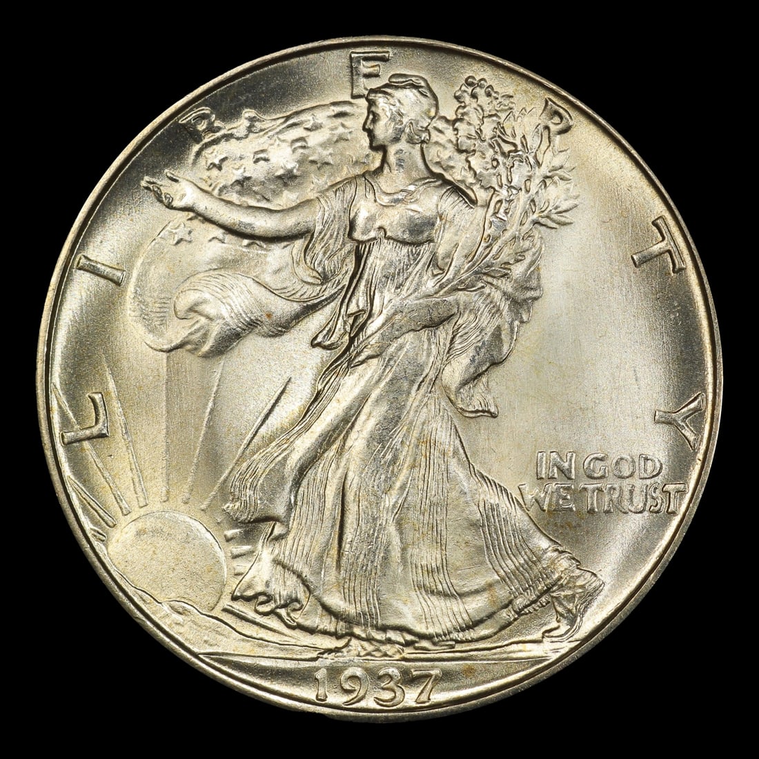 1937-d Walking Liberty Half Dollar Near Top Pop 50c ms67 SEGS - 2