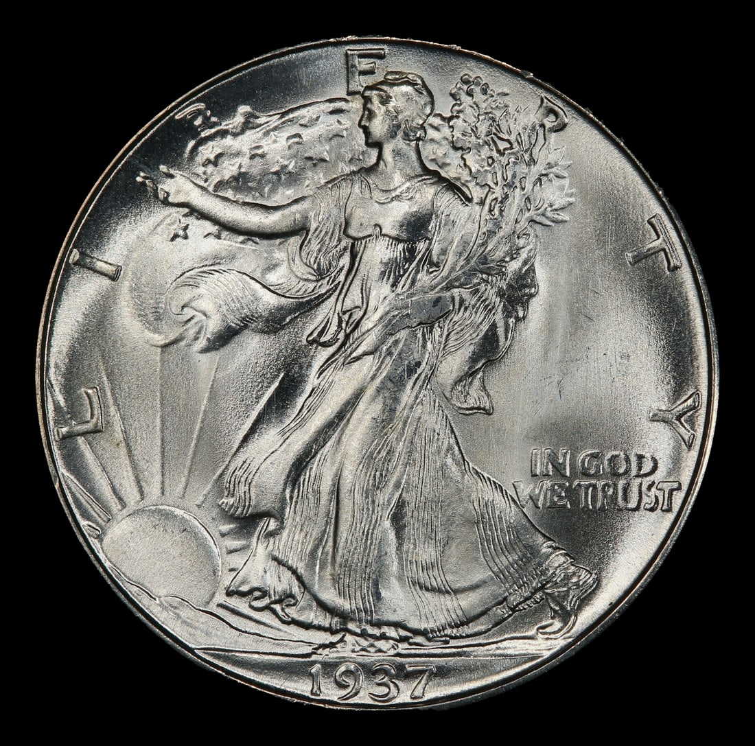 1937-d Walking Liberty Half Dollar Near Top Pop 50c ms67 SEGS - 2