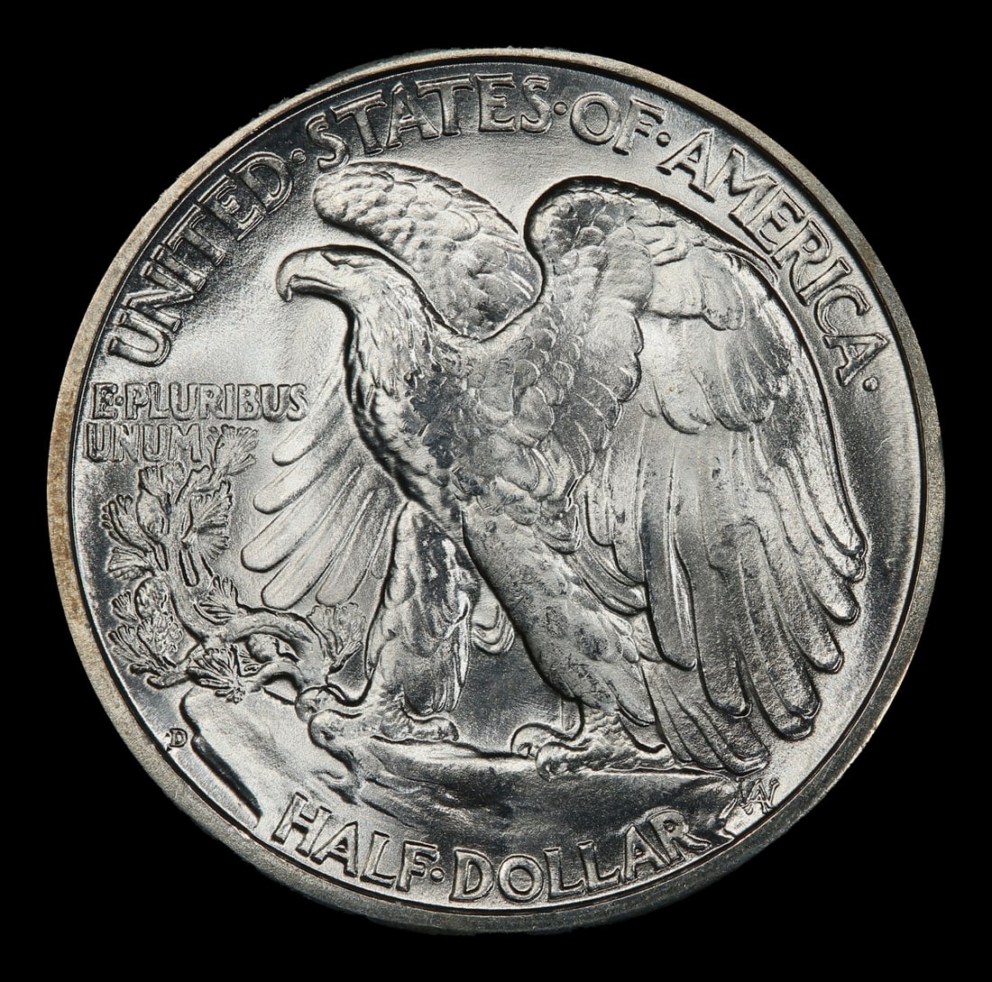 1937-d Walking Liberty Half Dollar Near Top Pop 50c ms67 SEGS - 3