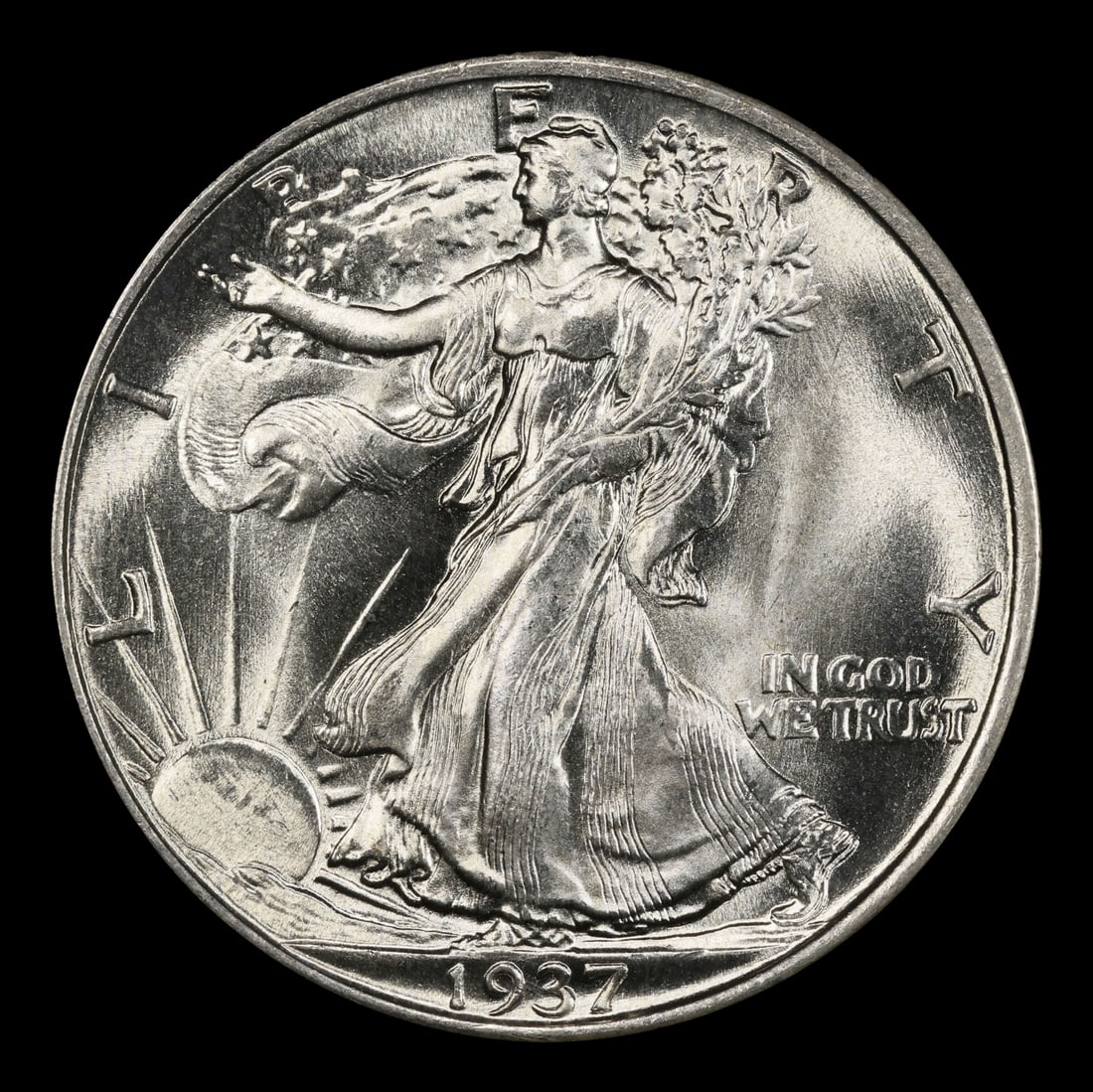 1937-p Walking Liberty Half Dollar 50c ms66+ SEGS - 2