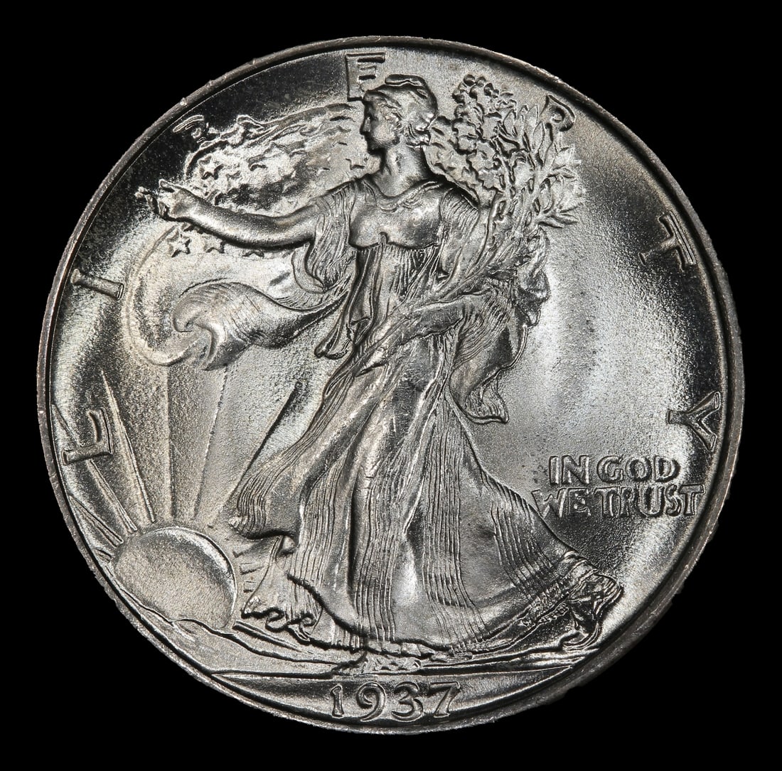 1937-p Walking Liberty Half Dollar Near Top Pop 50c ms67 SEGS - 2