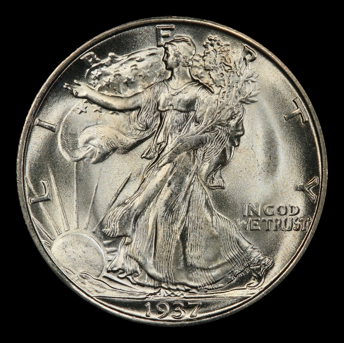 1937-s Walking Liberty Half Dollar Near Top Pop 50c ms67 SEGS - 2