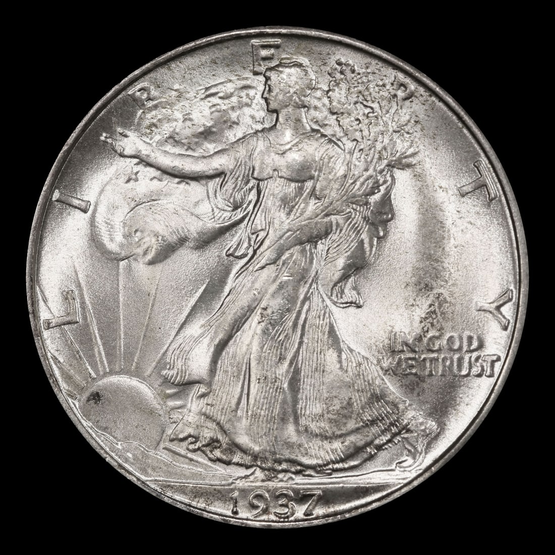 1937-s Walking Liberty Half Dollar Near Top Pop 50c ms67 SEGS - 2