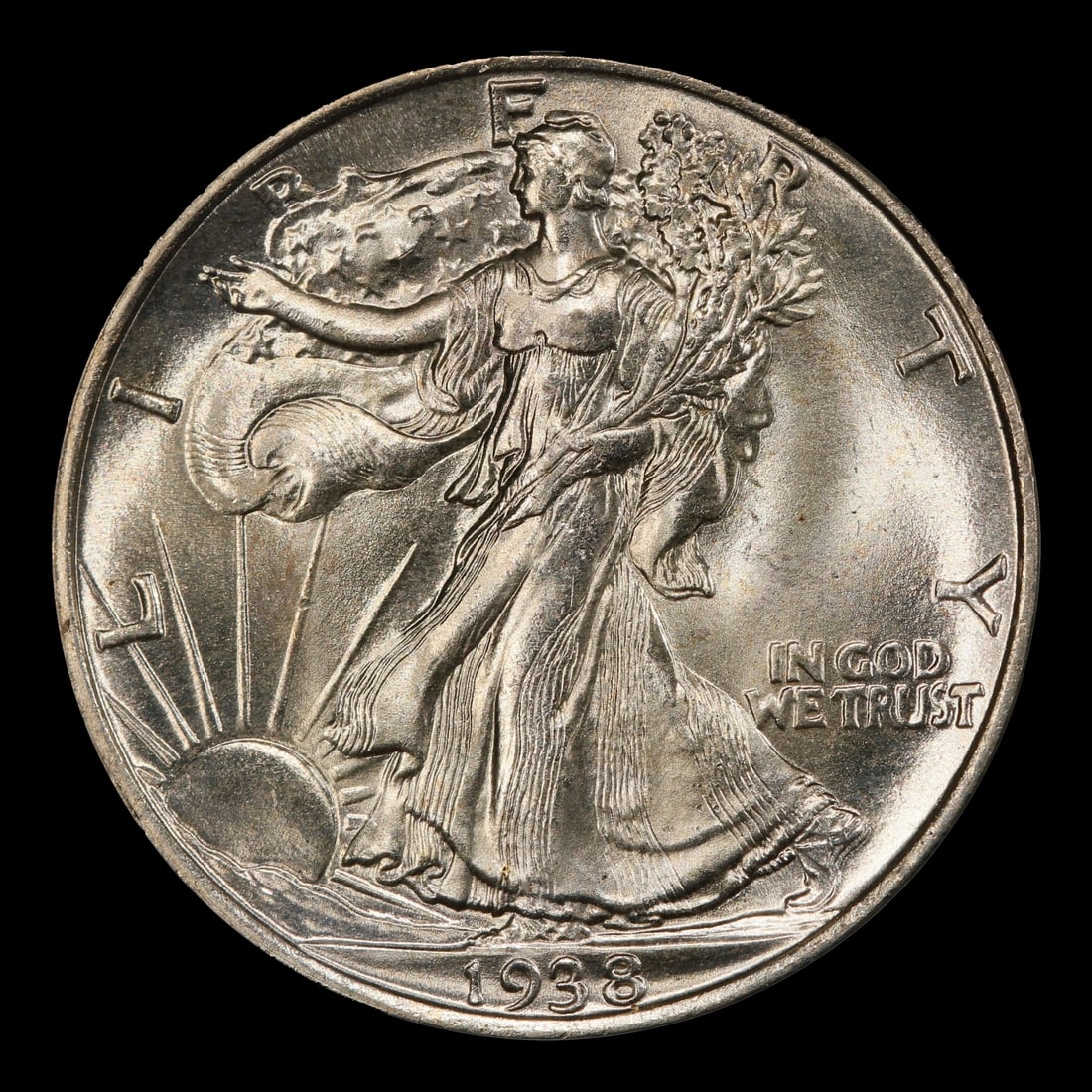 1938-p Walking Liberty Half Dollar TOP POP! 50c ms68 SEGS - 2