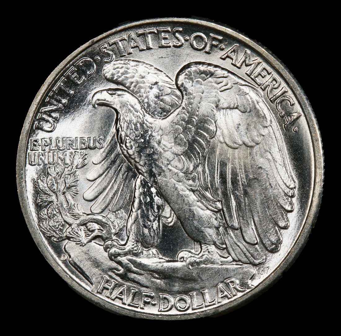 1939-d Walking Liberty Half Dollar Near Top Pop 50c ms67 SEGS - 3