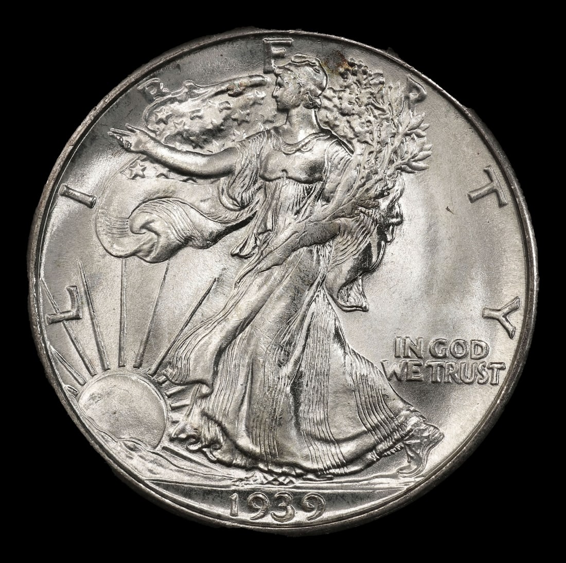 1939-d Walking Liberty Half Dollar Near Top Pop 50c ms67+ SEGS - 2