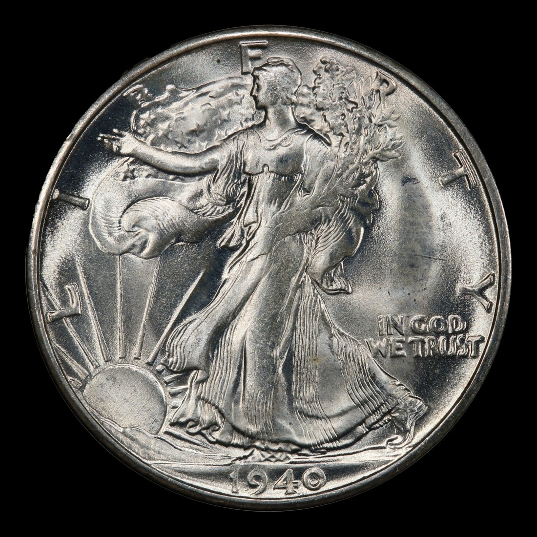 1940-s Walking Liberty Half Dollar 50c Grades ms65 - 2