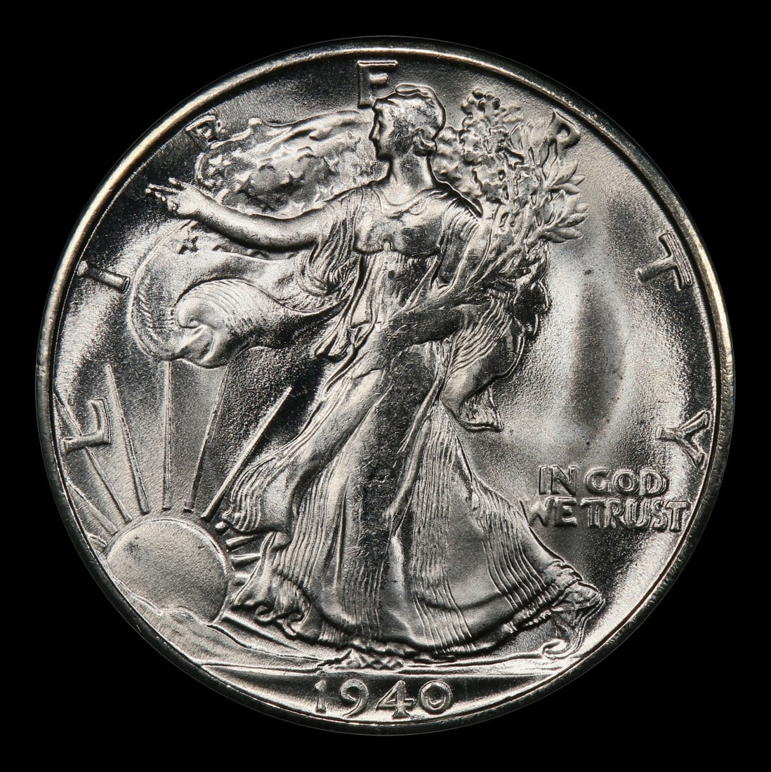 1940-s Walking Liberty Half Dollar 50c Grades ms65 - 2