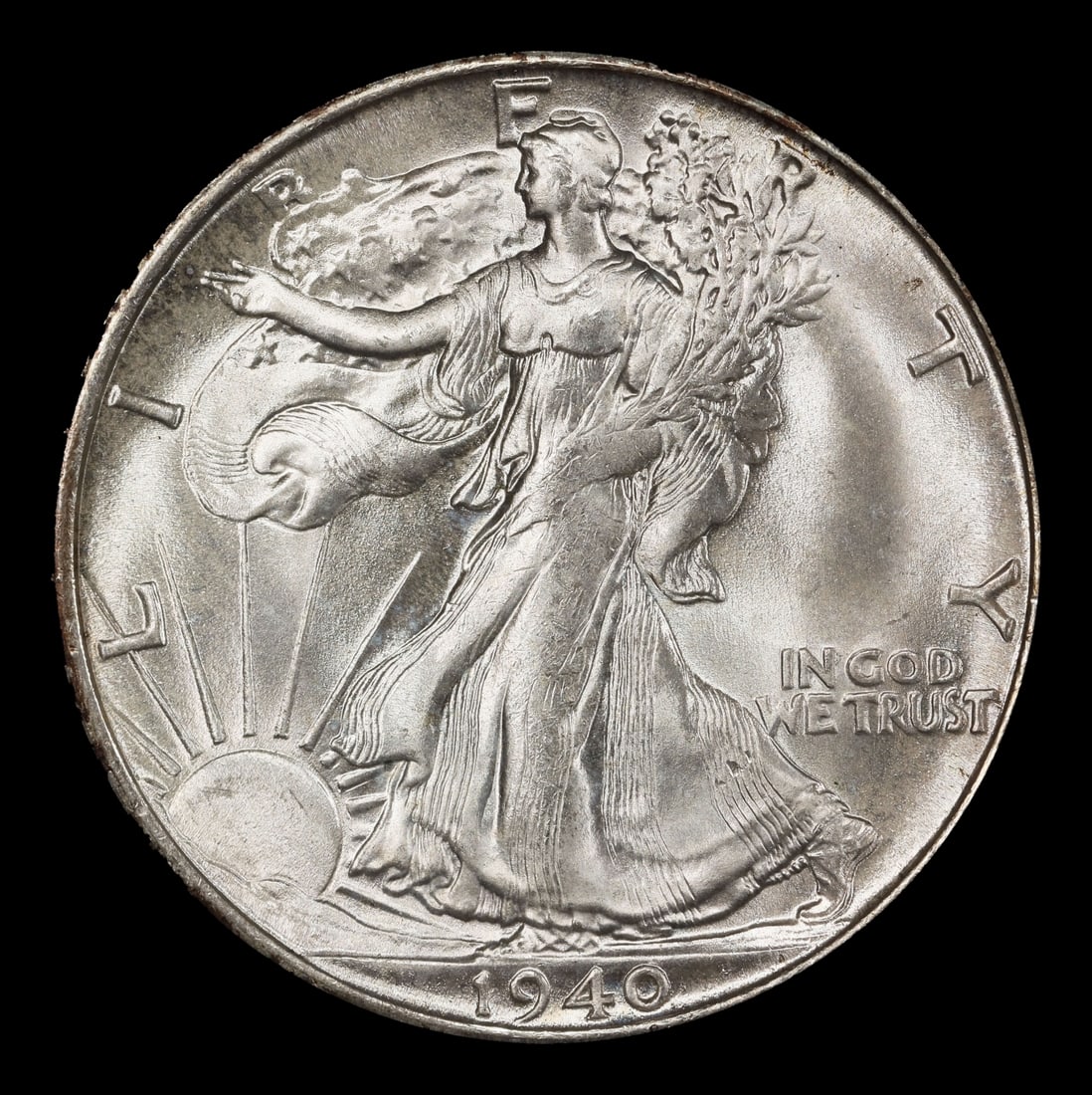 1940-s Walking Liberty Half Dollar Near Top Pop 50c ms66+ SEGS - 2