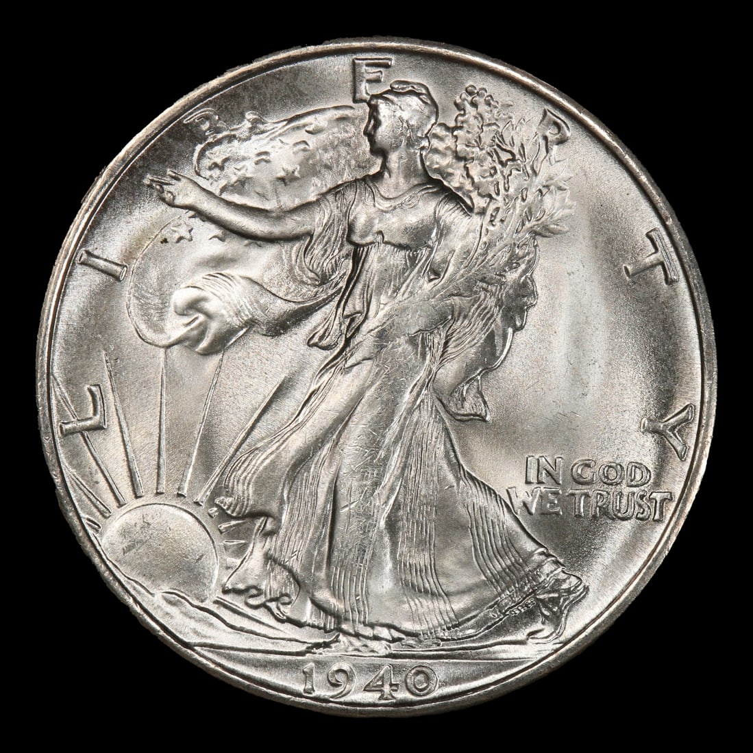 1940-s Walking Liberty Half Dollar Near Top Pop 50c ms67 SEGS - 2