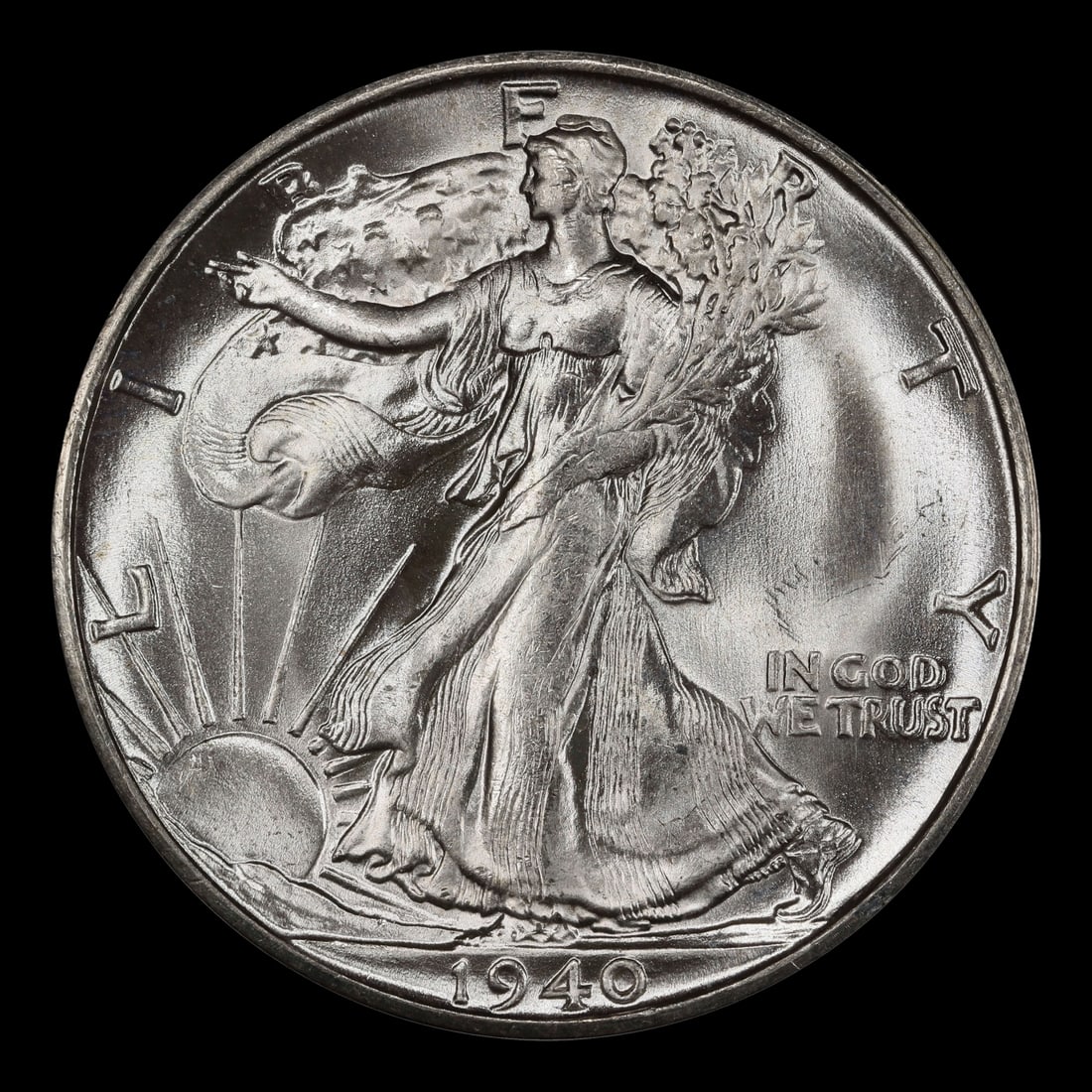 1940-s Walking Liberty Half Dollar TOP POP! 50c ms67+ SEGS - 2