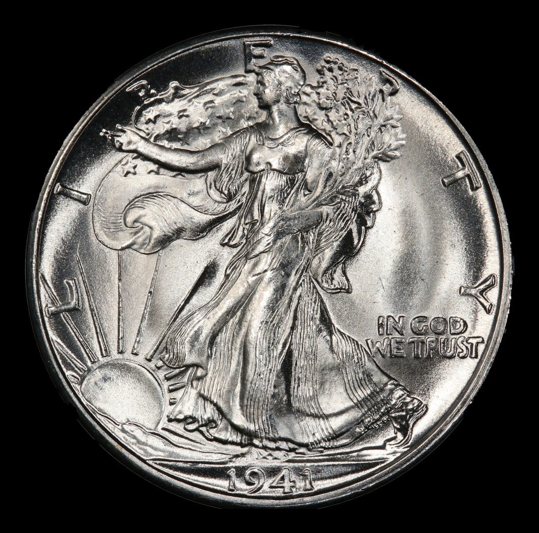 1941-d Walking Liberty Half Dollar 50c Grades ms66 - 2