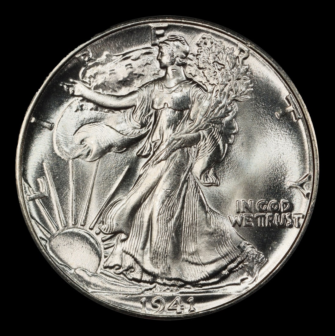 1941-p Walking Liberty Half Dollar Near Top Pop 50c ms67+ SEGS - 2