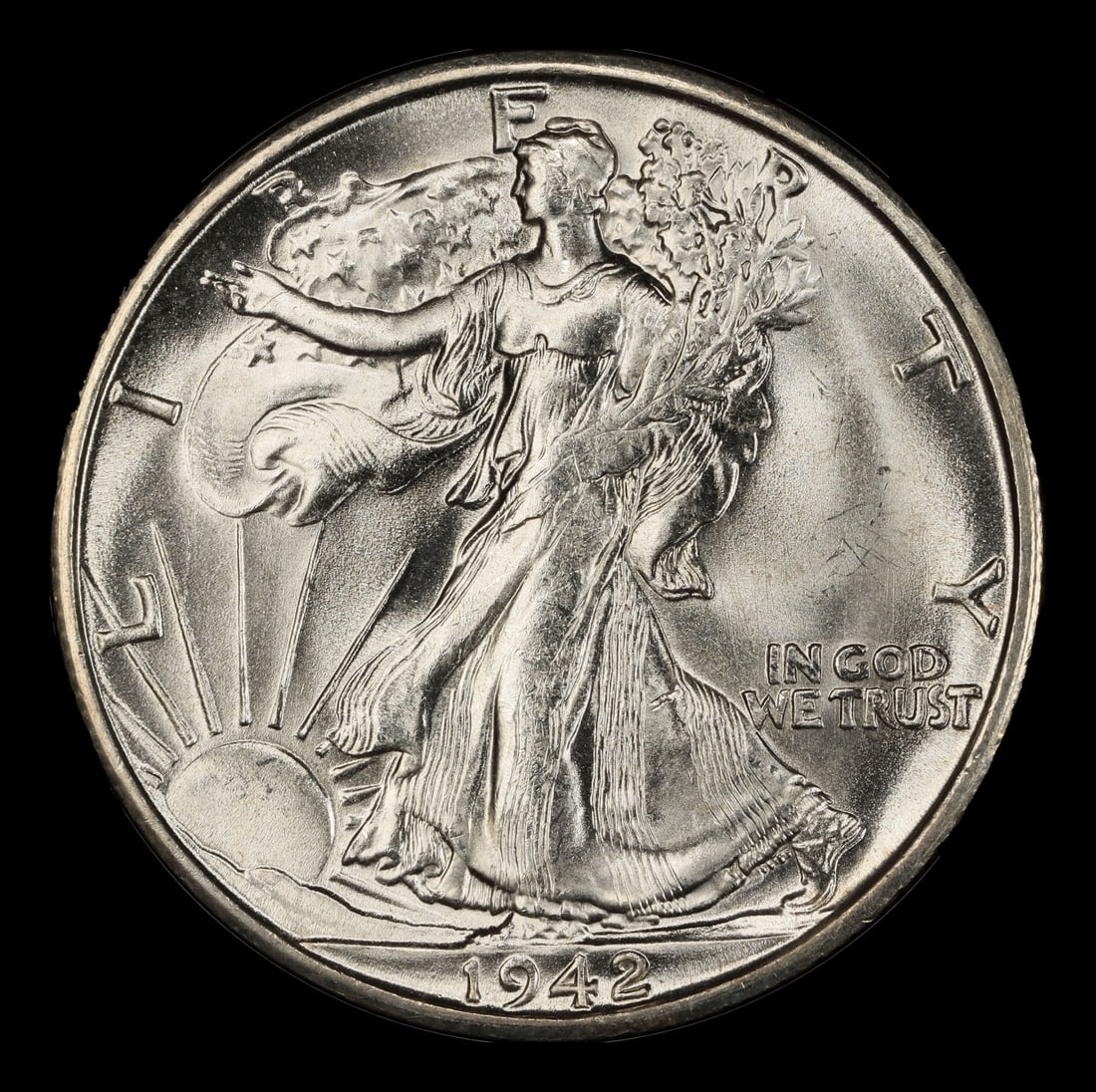 1942-s Walking Liberty Half Dollar 50c Grades ms65 - 2