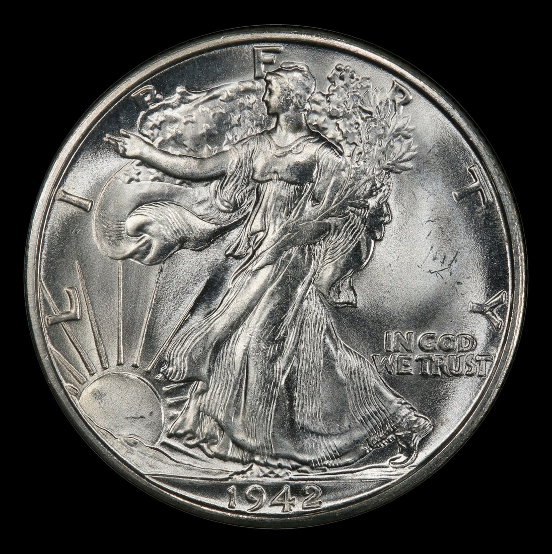 1942-s Walking Liberty Half Dollar 50c Grades ms66 - 2