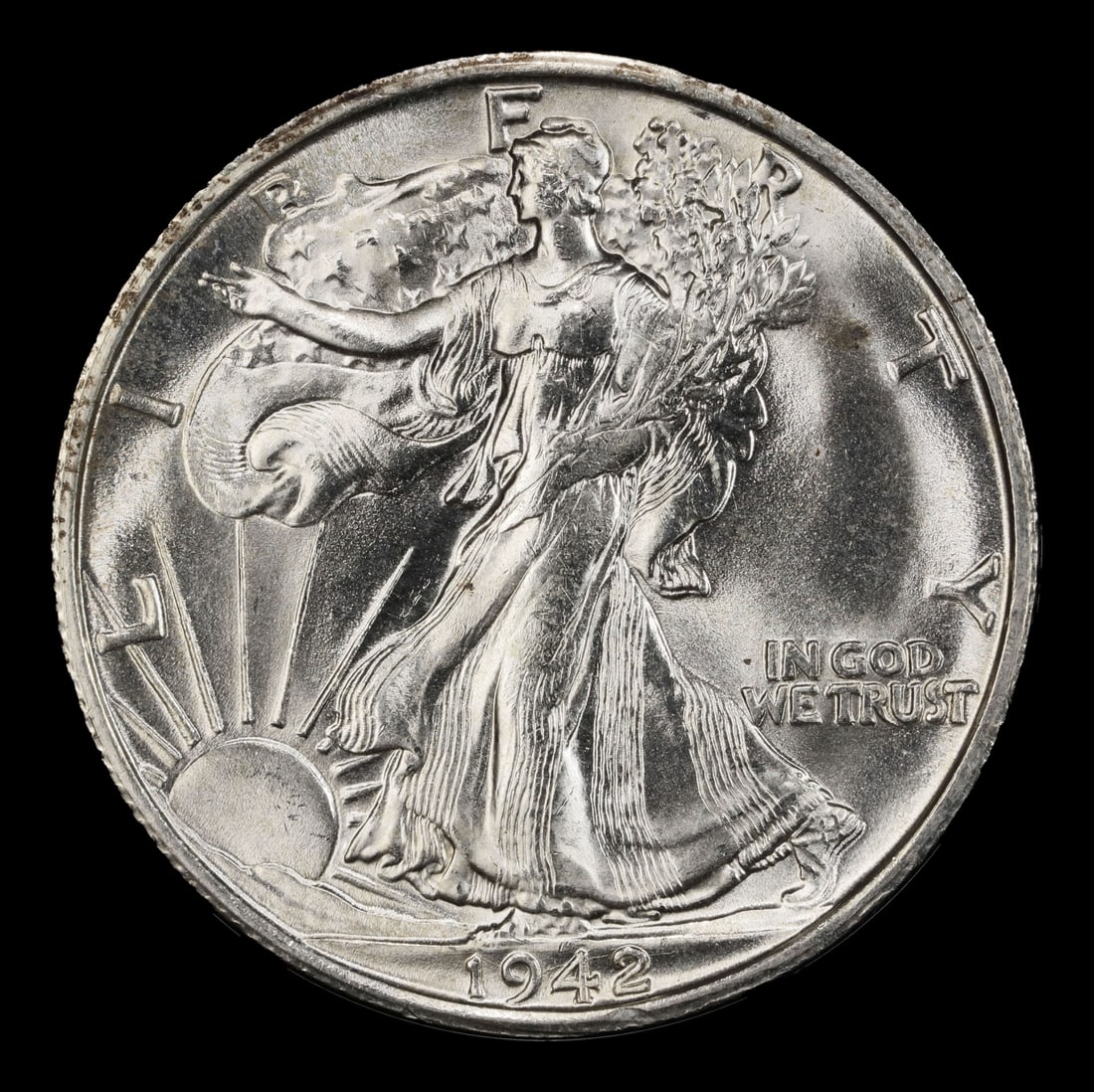 1942-s Walking Liberty Half Dollar 50c Grades ms66 - 2