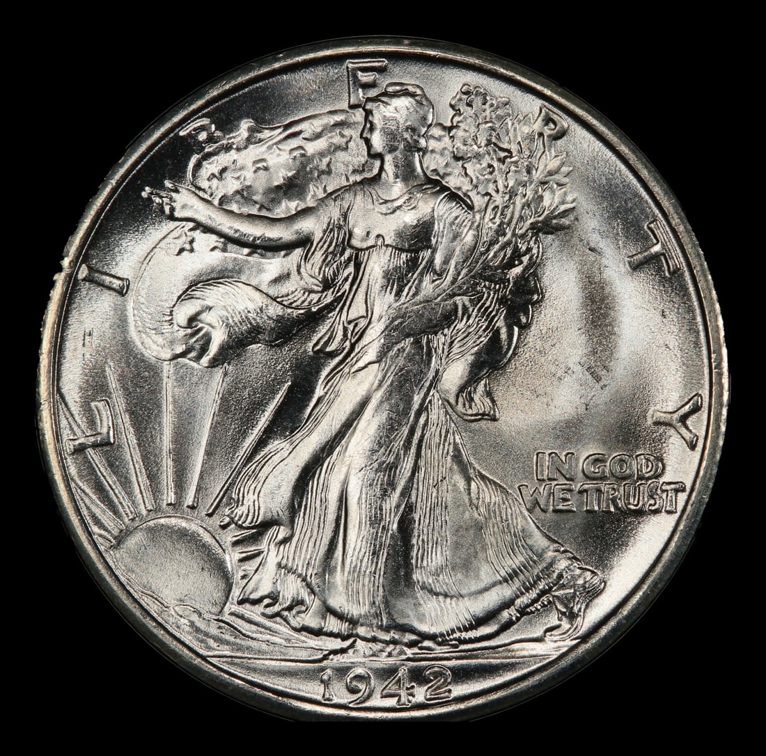 1942-s Walking Liberty Half Dollar Near Top Pop 50c ms66+ SEGS - 2