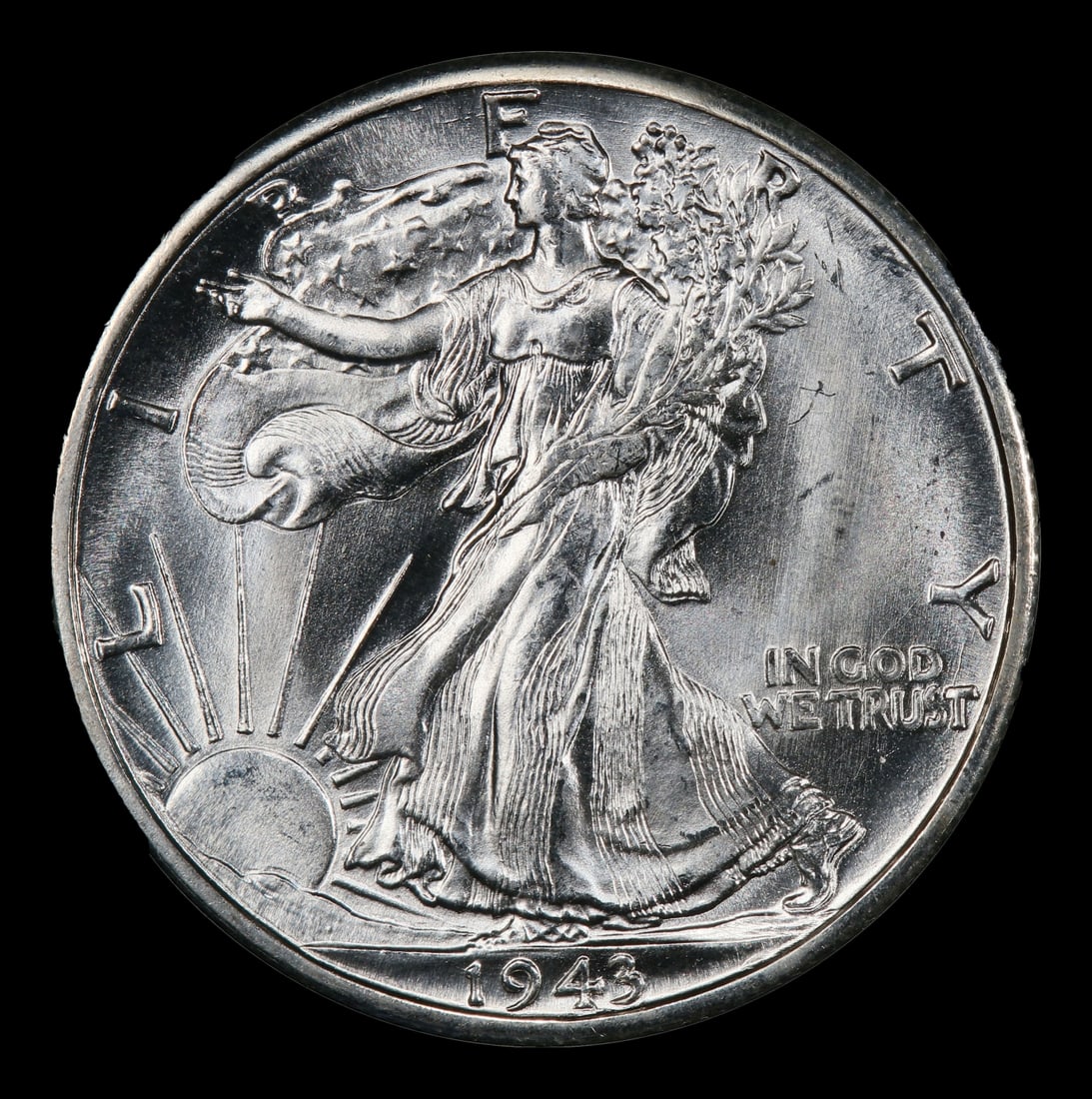 1943-d Walking Liberty Half Dollar 50c Grades ms66 - 2