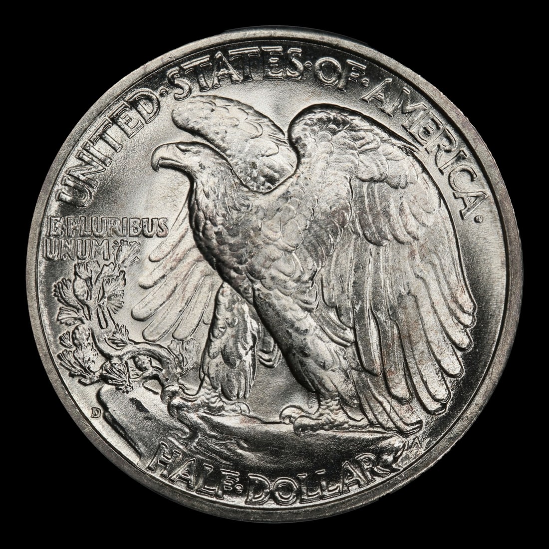 1943-d Walking Liberty Half Dollar Near Top Pop 50c ms67 SEGS - 3