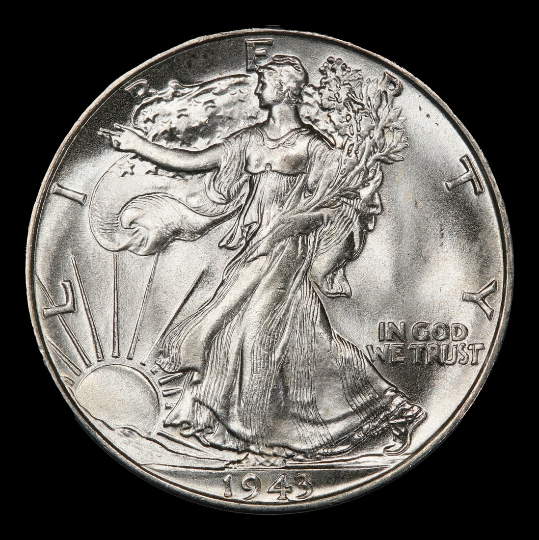 1943-p Walking Liberty Half Dollar 50c ms66+ SEGS - 2