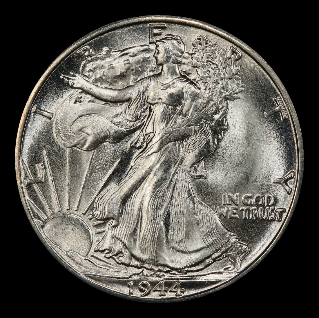 1944-d Walking Liberty Half Dollar Near Top Pop 50c ms67+ SEGS - 2