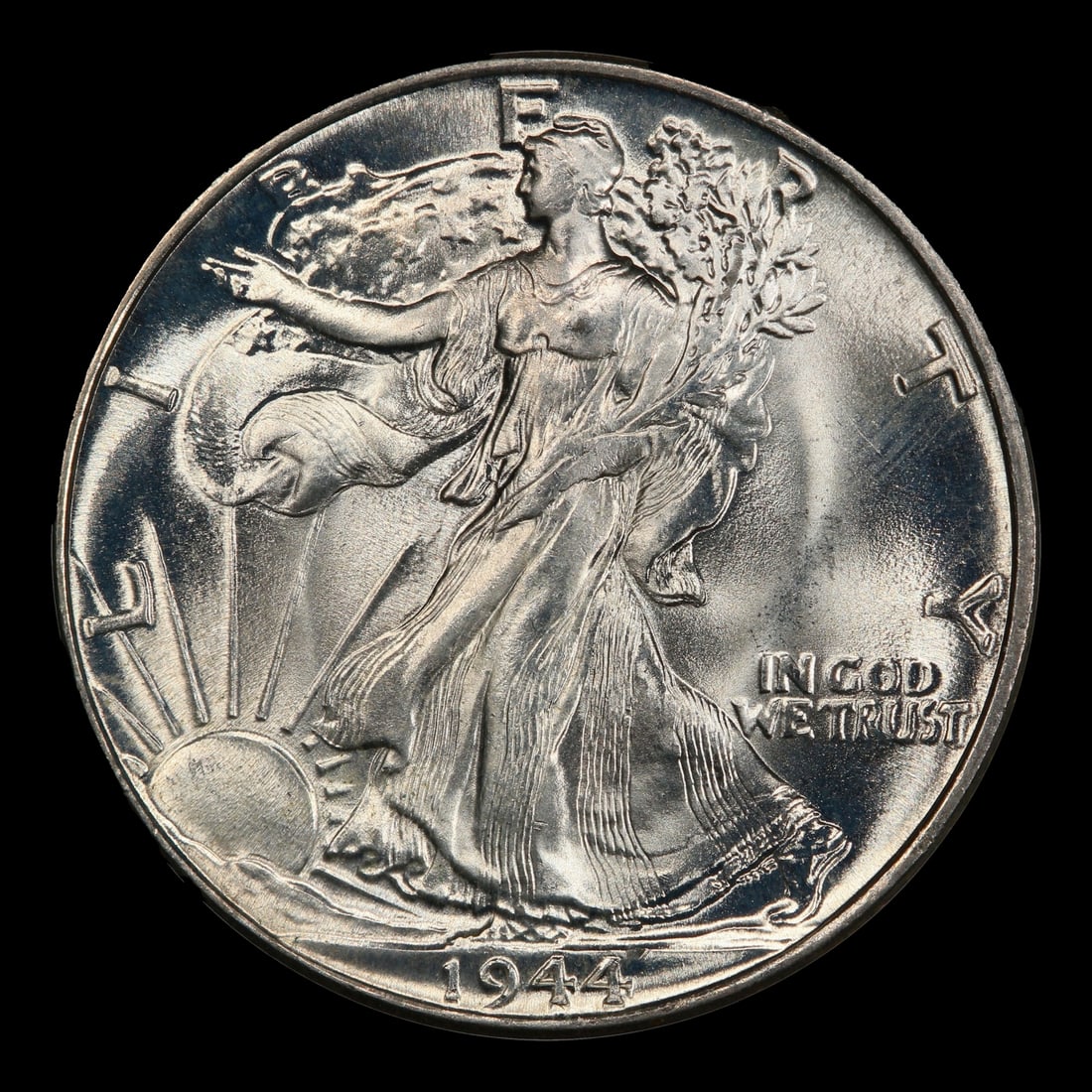 1944-p Walking Liberty Half Dollar Near Top Pop 50c ms67 SEGS - 2