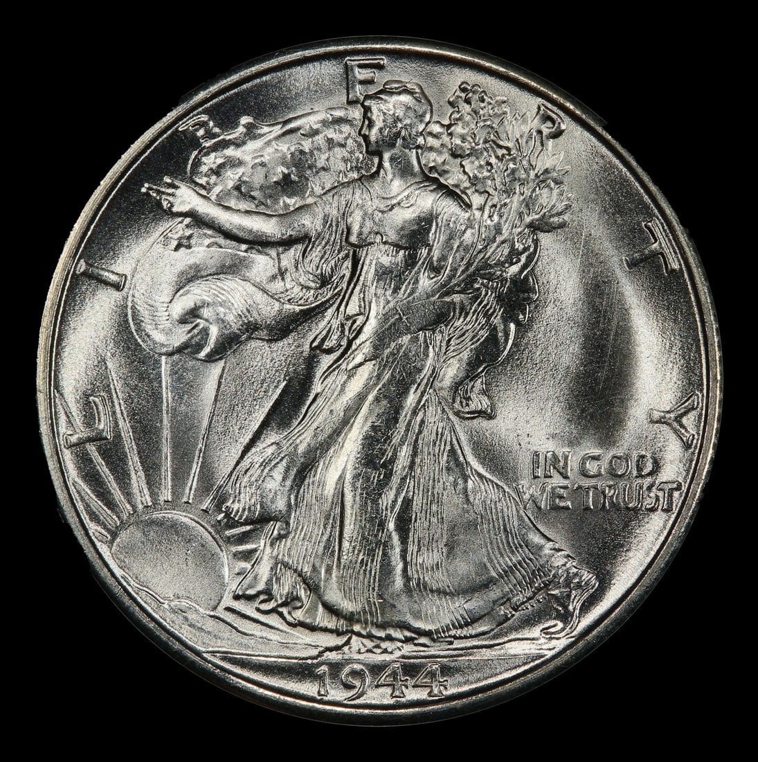 1944-s Walking Liberty Half Dollar Near Top Pop 50c ms66+ SEGS - 2